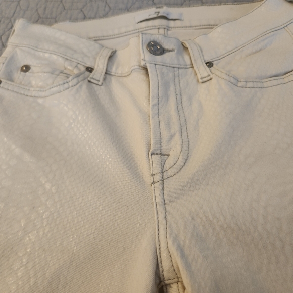 Unique 7 for All Mankind White Skinny Jeans: size 27 - Picture 10 of 14